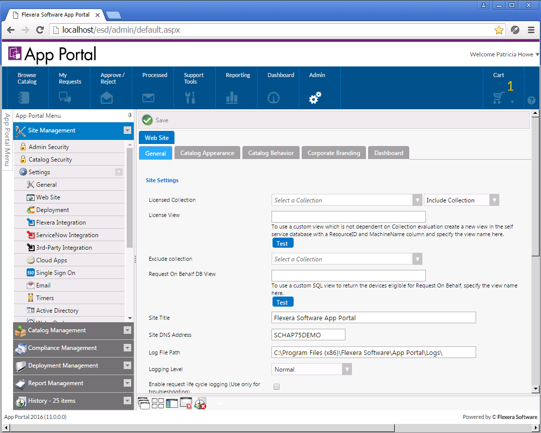 Admin Tab